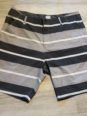 Oakley Black and Gray Striped Board Shorts b1